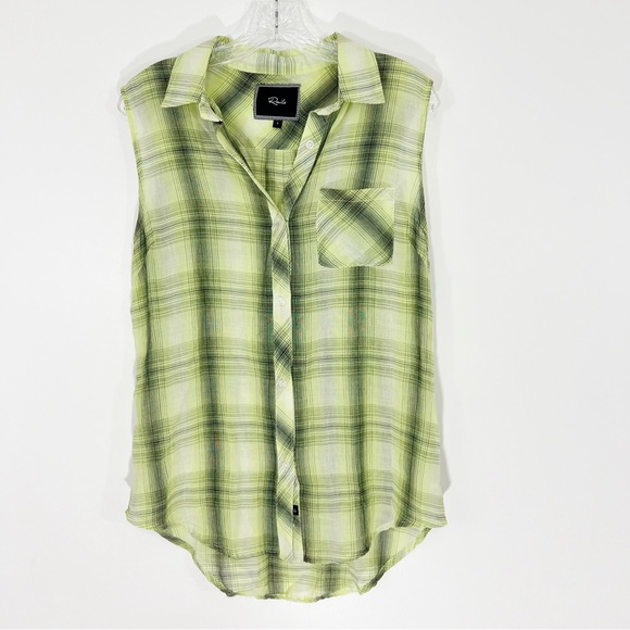 Rails Evyn Plaid Buttondown Sleeveless Tank Top Size Small - Picture 1 of 6